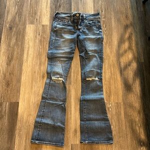 American Eagle super stretch distressed bootcut jeans